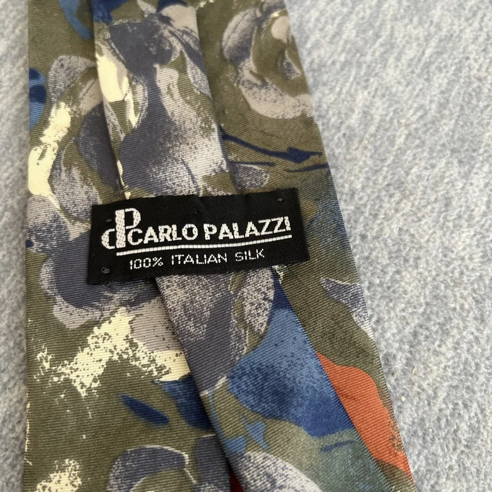 Carlo Palazzi Italian Silk Tie Watercolor Floral Abstract Vintage Career Formal